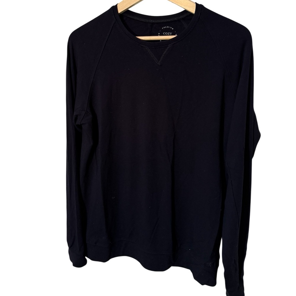 Cozy Earth Bamboo Pullover Crew Neck Size Medium Black